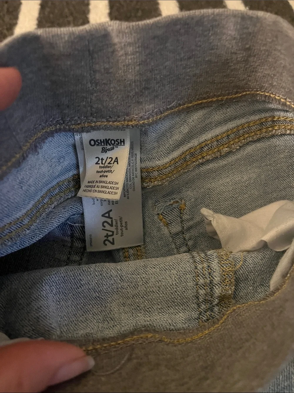 OshKosh B'gosh Light Blue Denim Jogger Pants with Gray Waistband